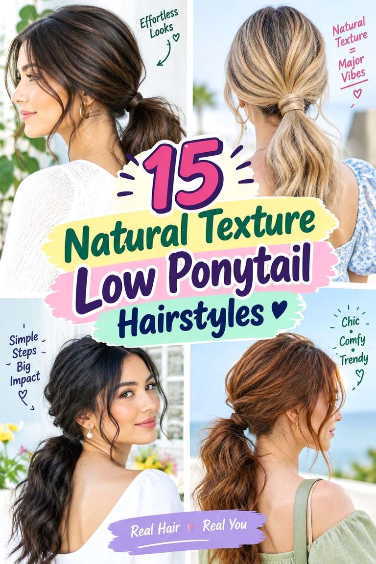 Natural Texture Low Ponytail Hairstyles