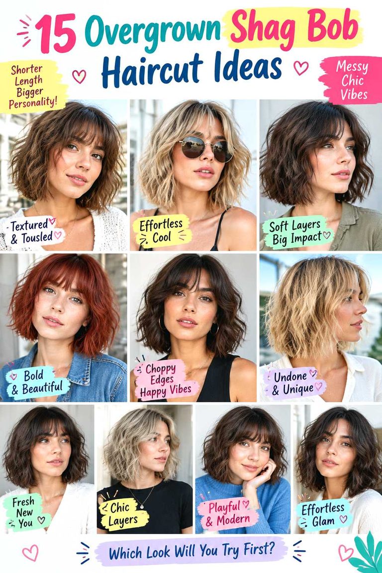 Overgrown Shag Bob Haircut Ideas
