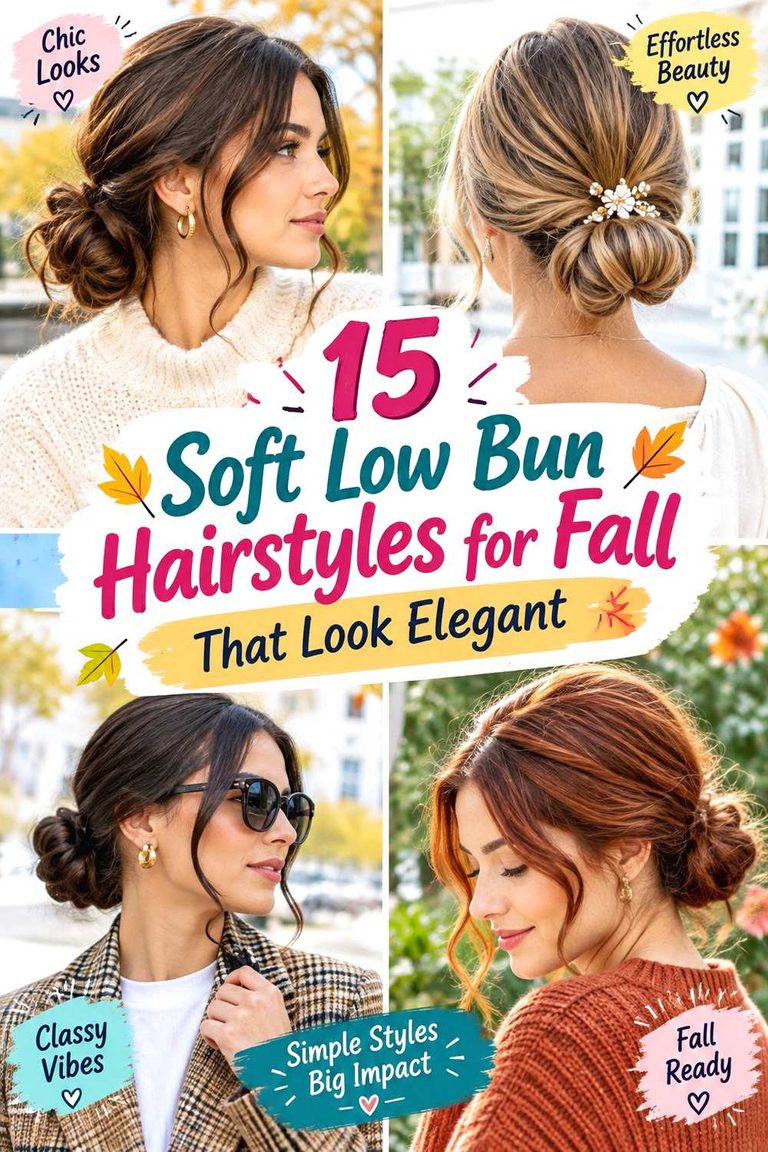 Soft Low Bun Hairstyles for Fall That Look Elegant