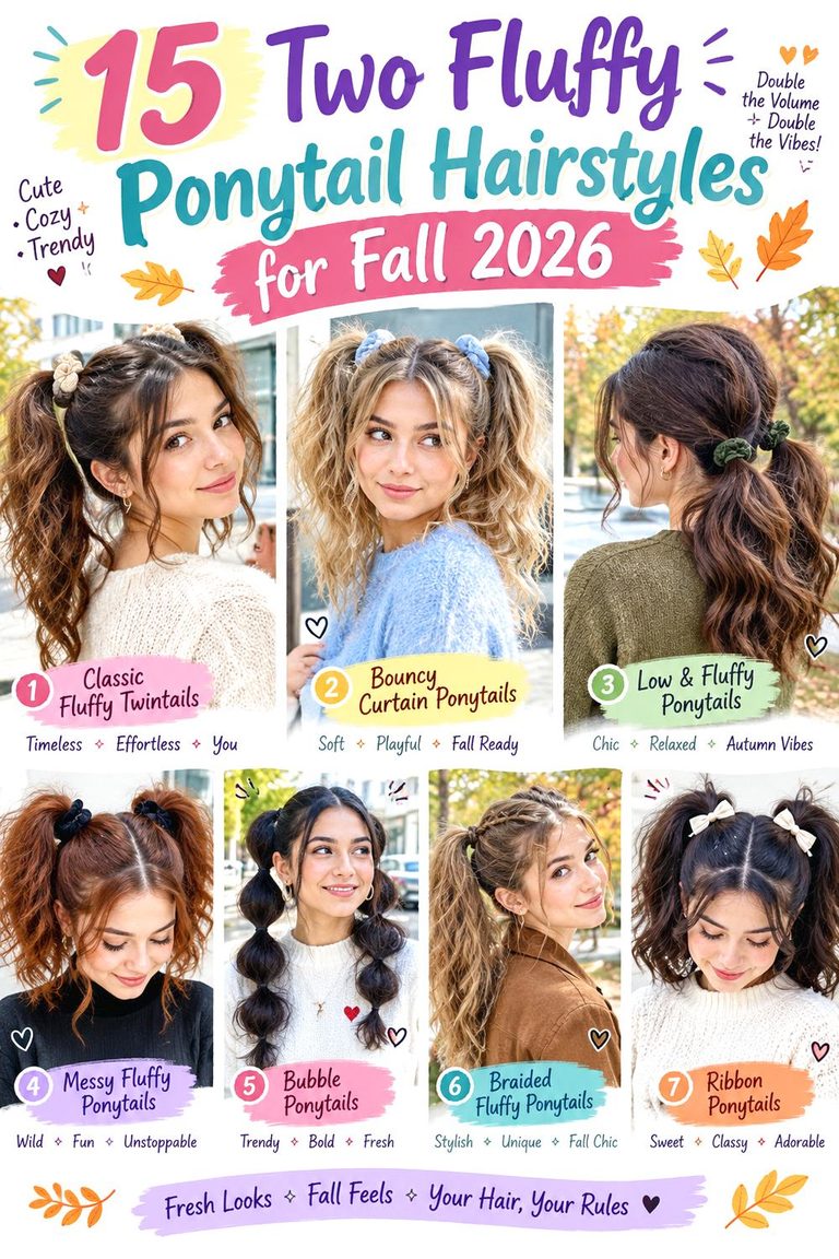 Two Fluffy Ponytail Hairstyles for Fall