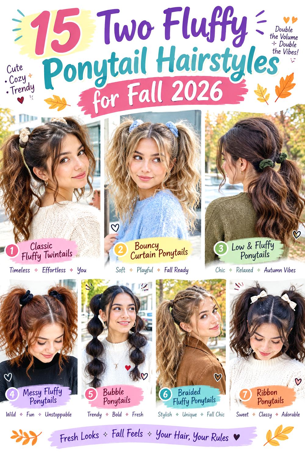 Two Fluffy Ponytail Hairstyles for Fall