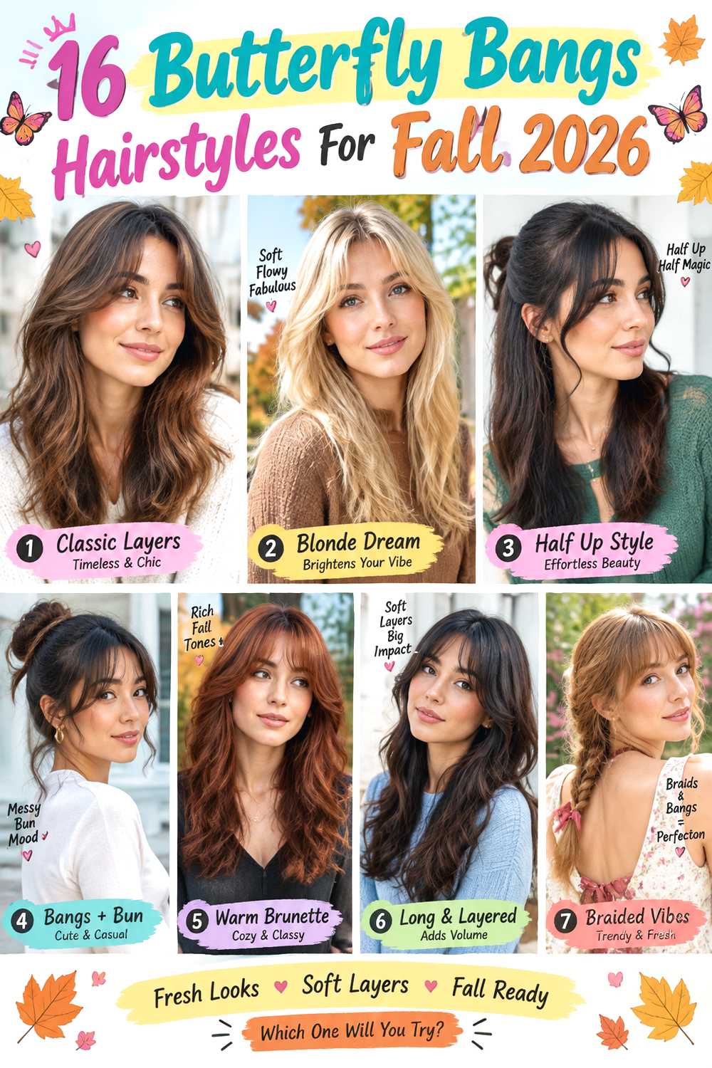 Butterfly Bangs Hairstyles For Fall