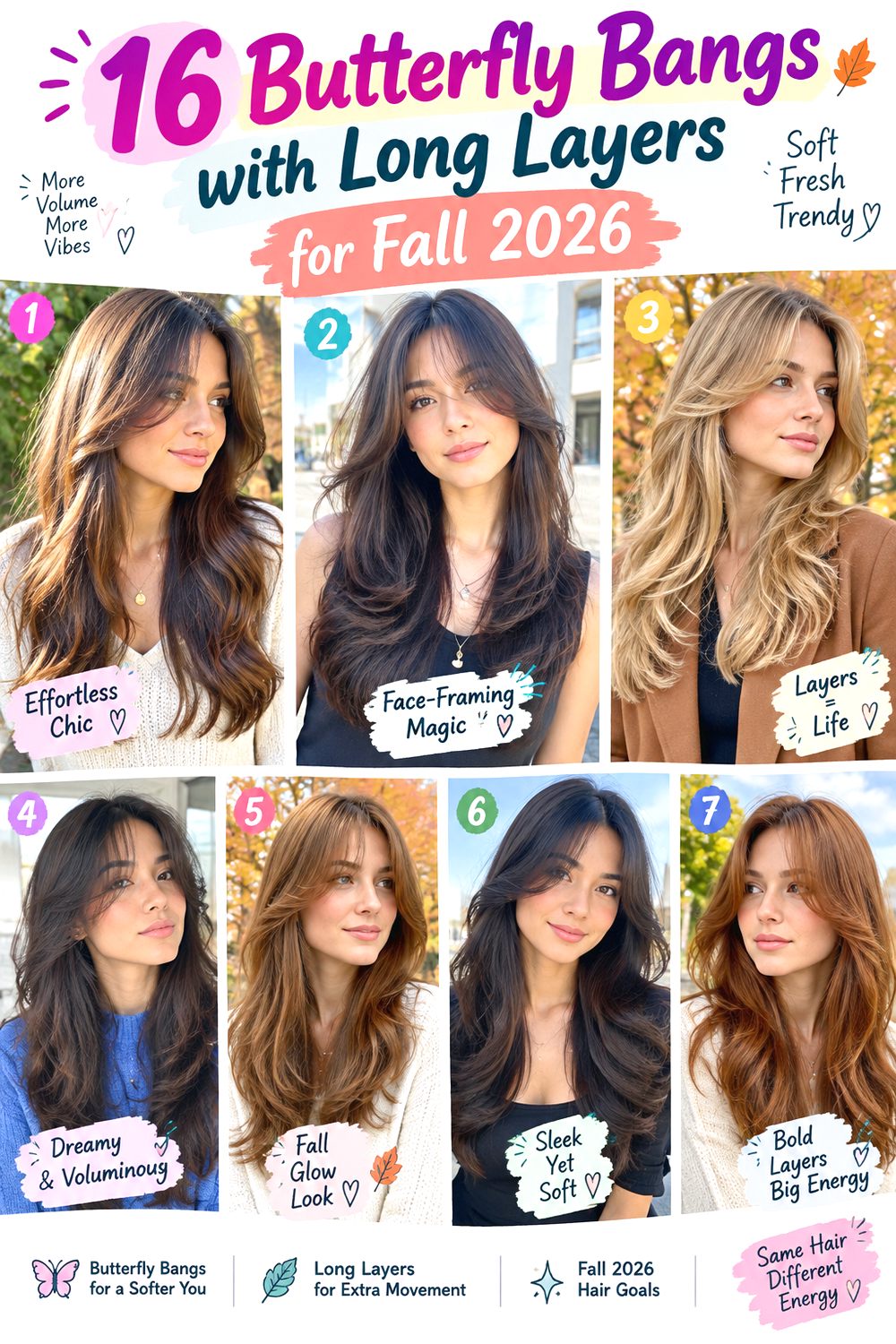 Butterfly Bangs With Long Layers for Fall