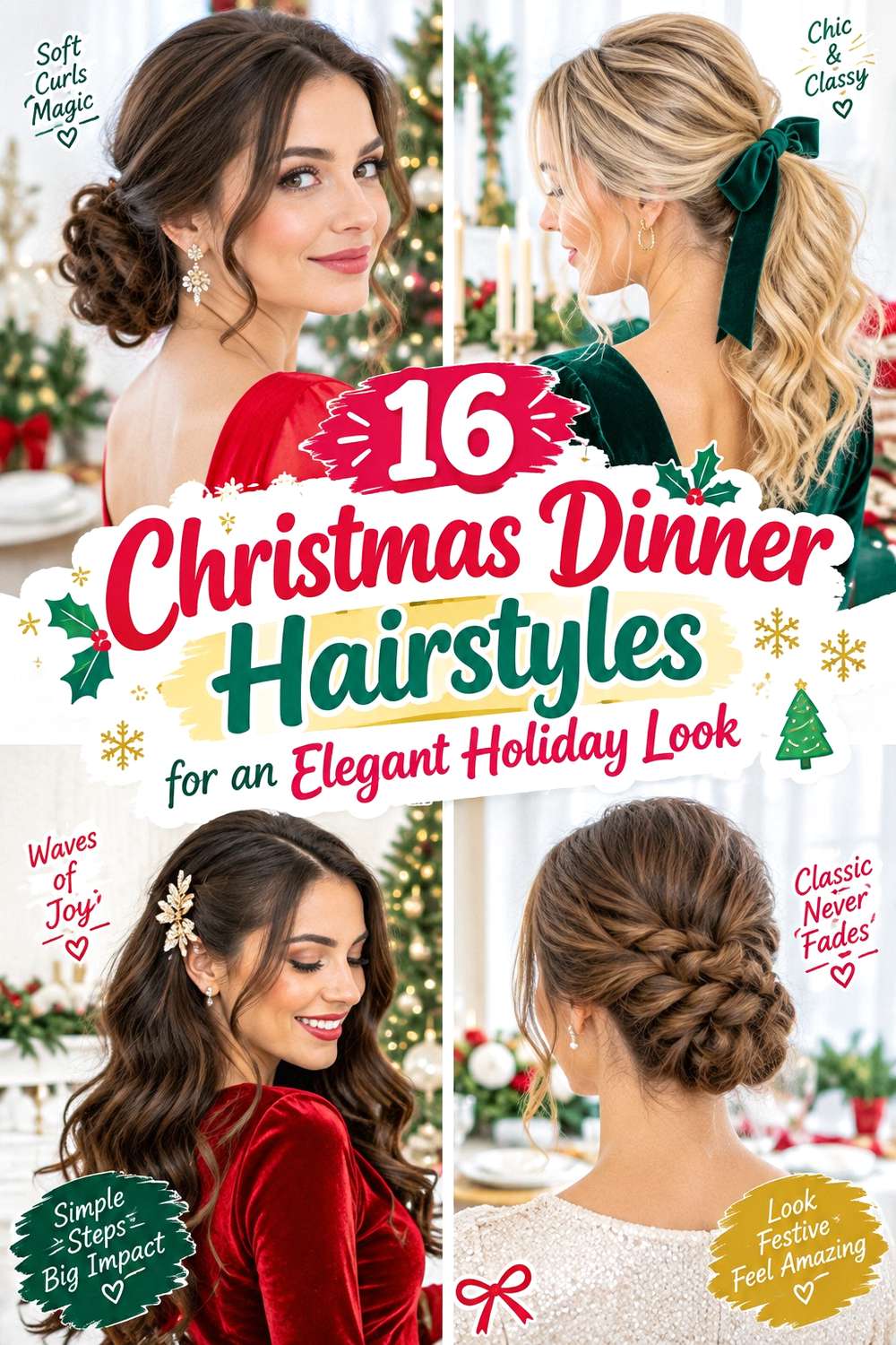 Christmas Dinner Hairstyles for an Elegant Holiday Look