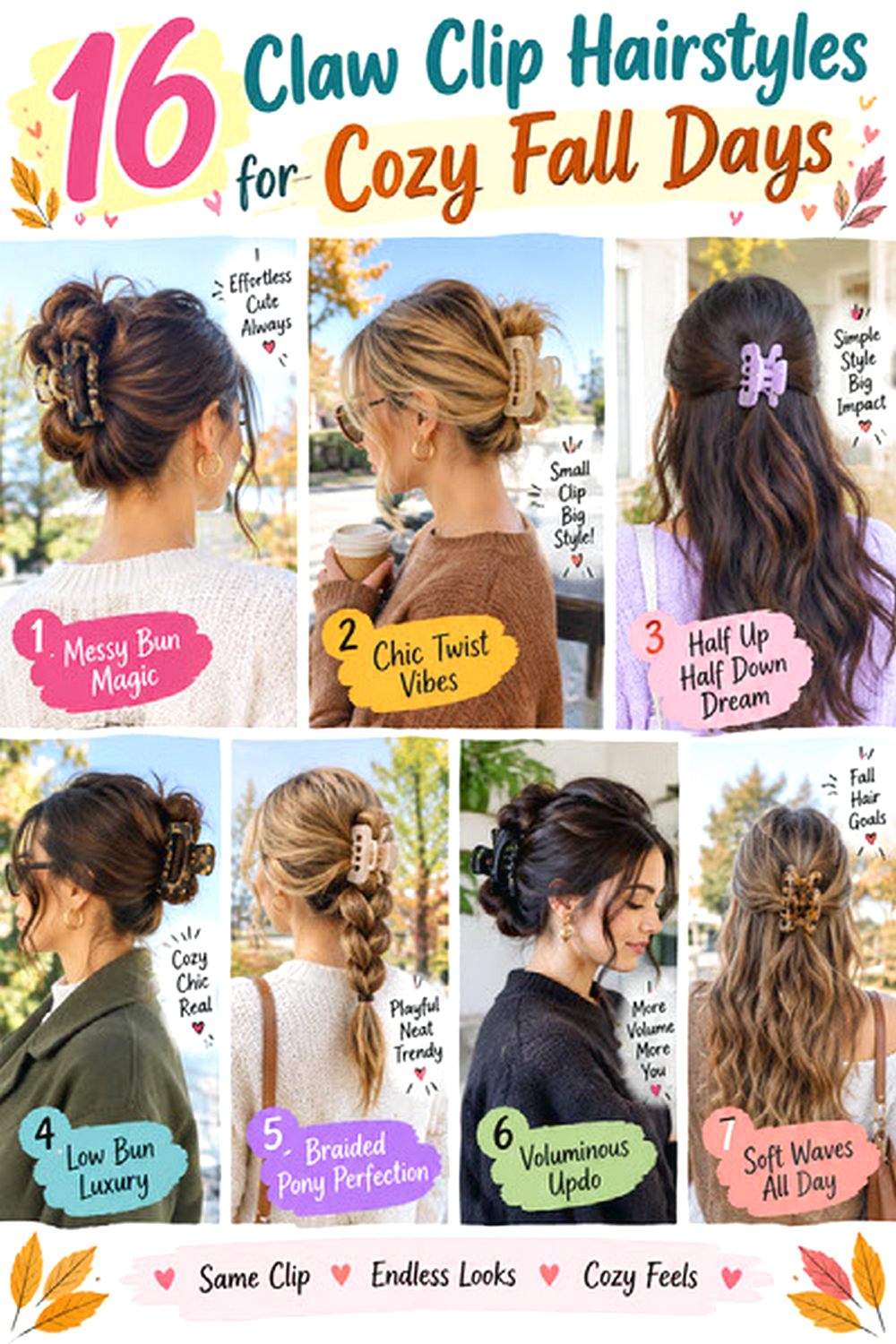 Claw Clip Hairstyles for Cozy Fall Days