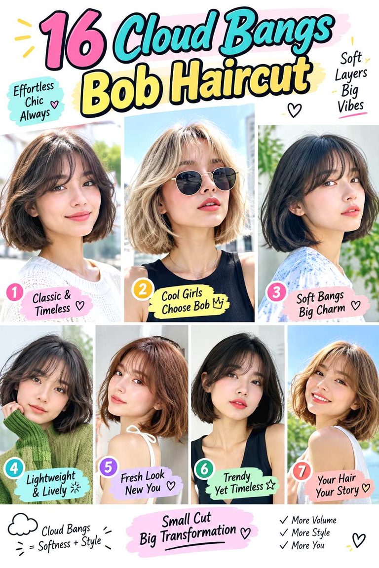 Cloud Bangs Bob Haircut