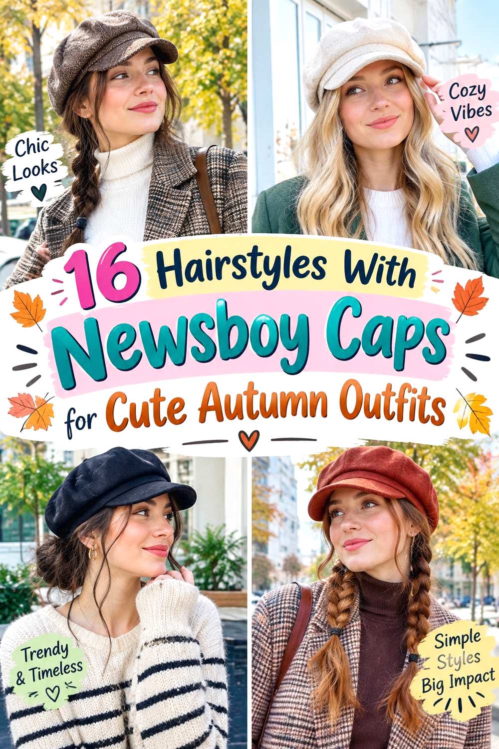 Hairstyles With Newsboy Caps for Cute Autumn Outfits