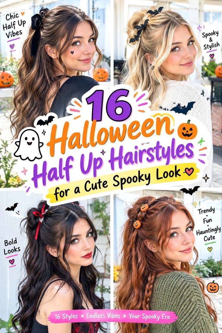Halloween Half Up Hairstyles for a Cute Spooky Look