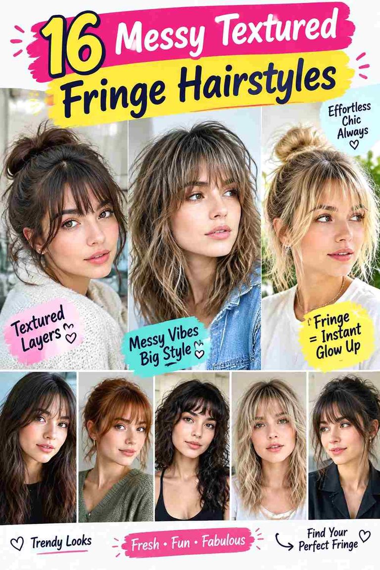 Messy Textured Fringe Hairstyles