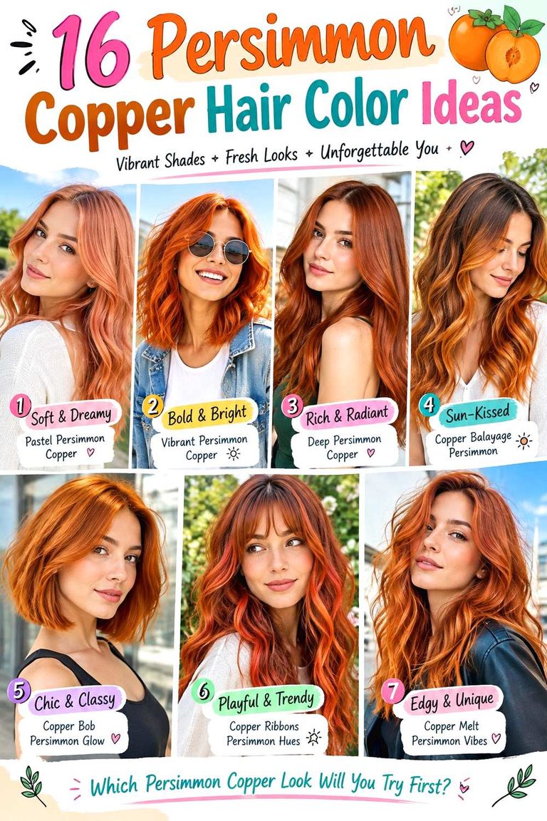 Persimmon Copper Hair Color Ideas