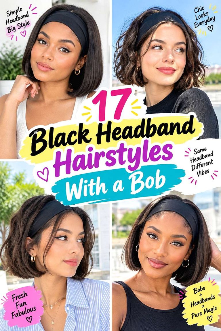 Black Headband Hairstyles With a Bob