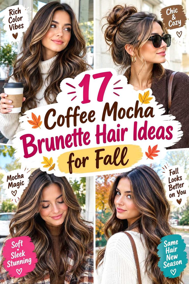 Coffee Mocha Brunette Hair Ideas for Fall