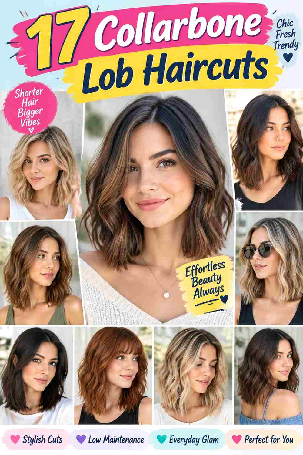Collarbone Lob Haircuts