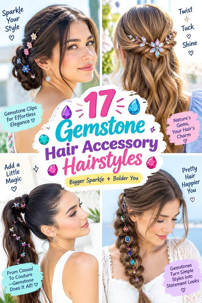 Gemstone Hair Accessory Hairstyles