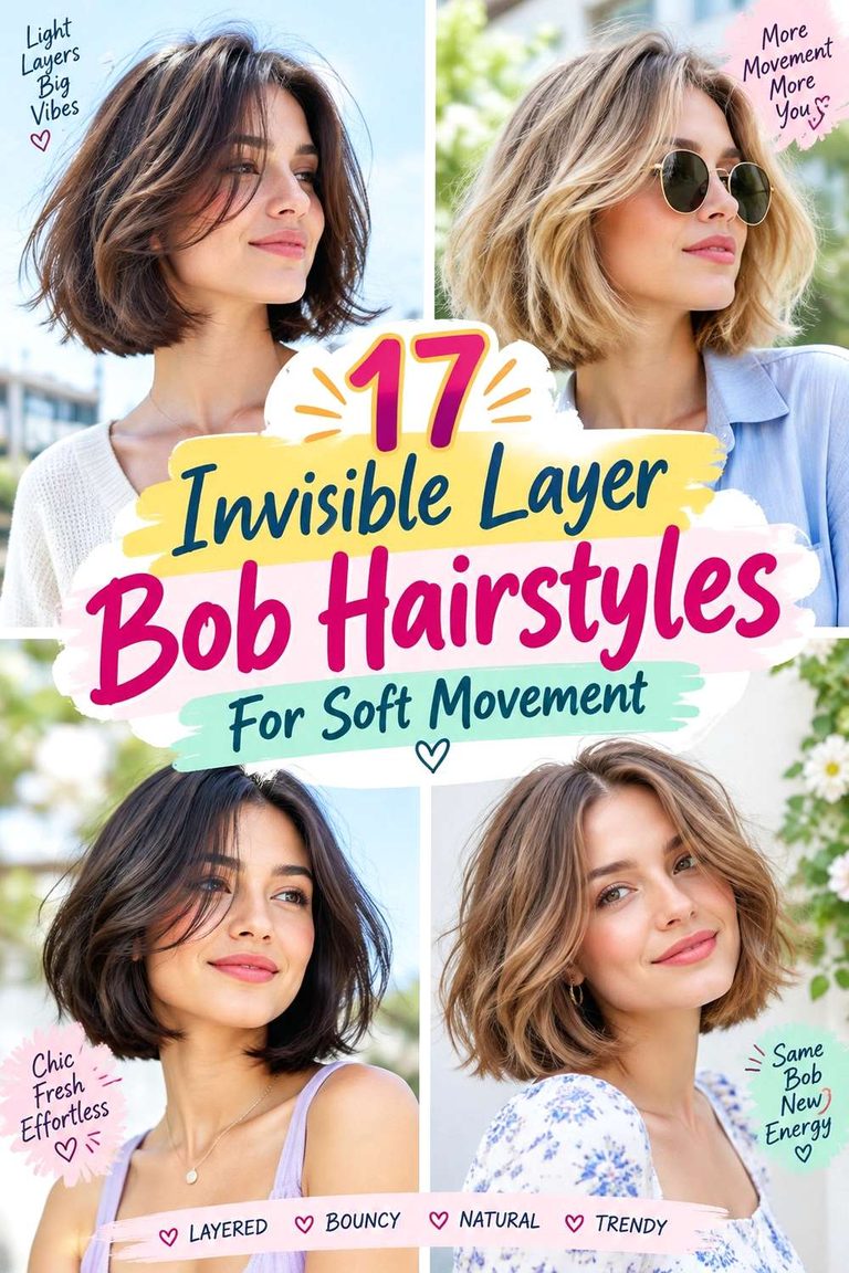 Invisible Layer Bob Hairstyles For Soft Movement