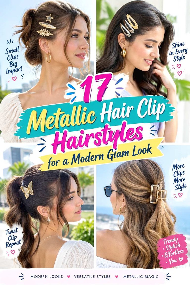 Metallic Hair Clip Hairstyles for a Modern Glam Look ()