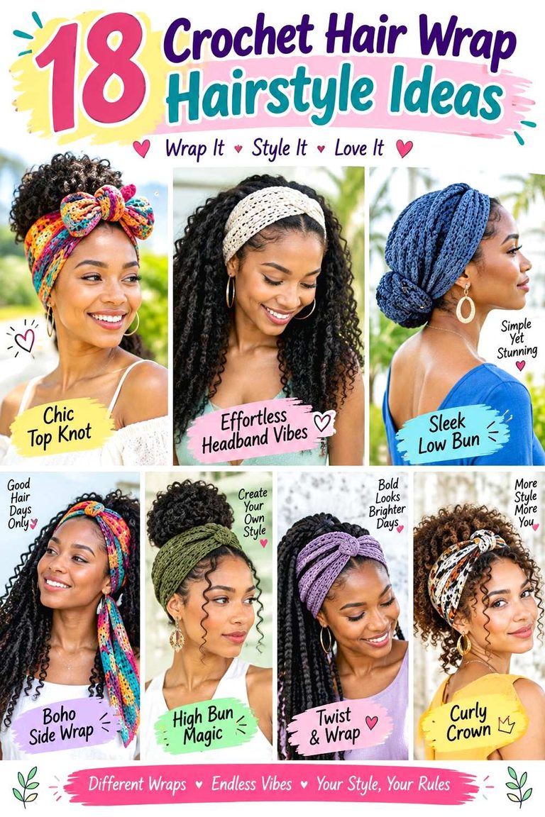 Crochet Hair Wrap Hairstyle Ideas