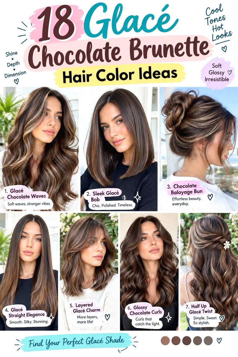 Glacé Chocolate Brunette Hair Color Ideas