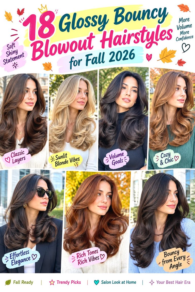 Glossy Bouncy Blowout Hairstyles for Fall