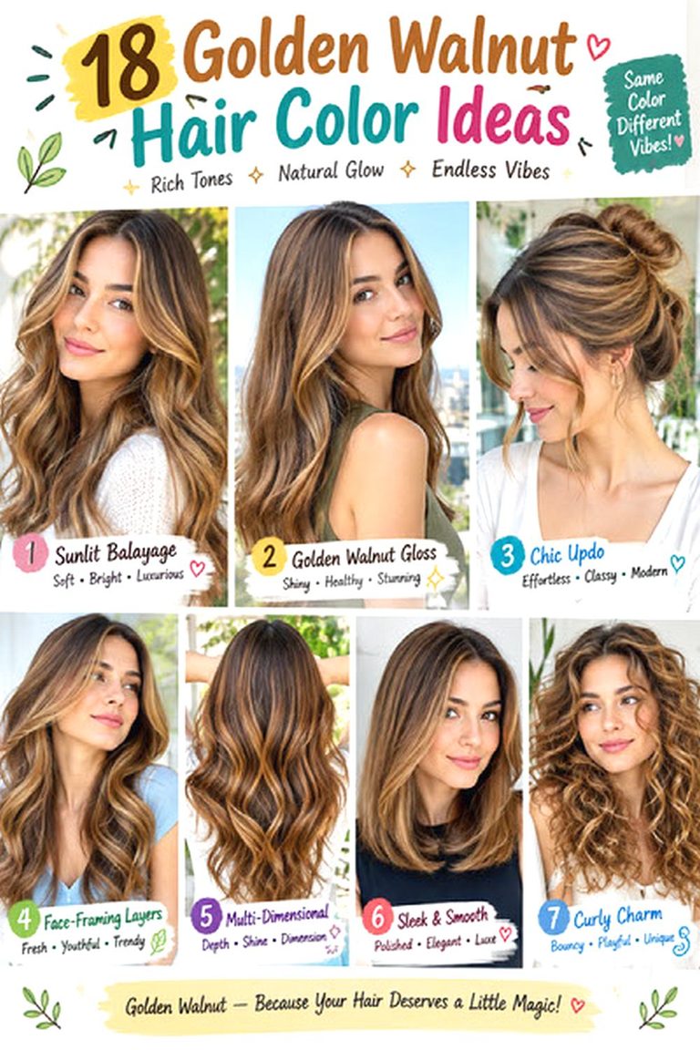 Golden Walnut Hair Color Ideas