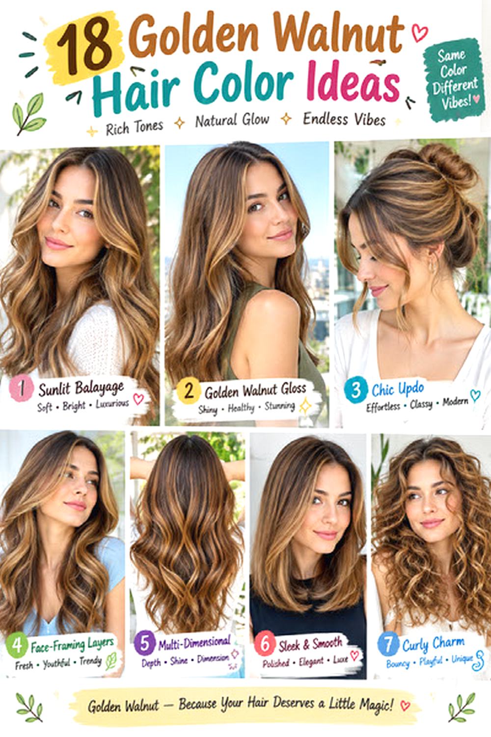 Golden Walnut Hair Color Ideas