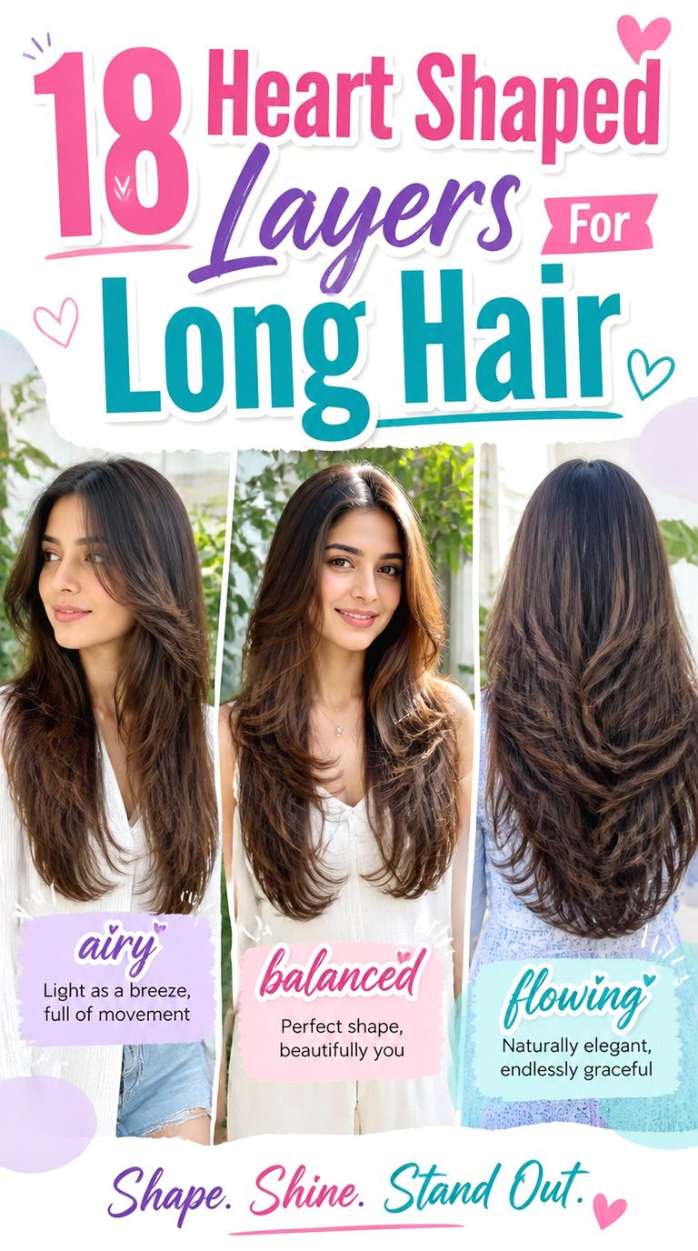 Heart Shaped Layers For Long Hair
