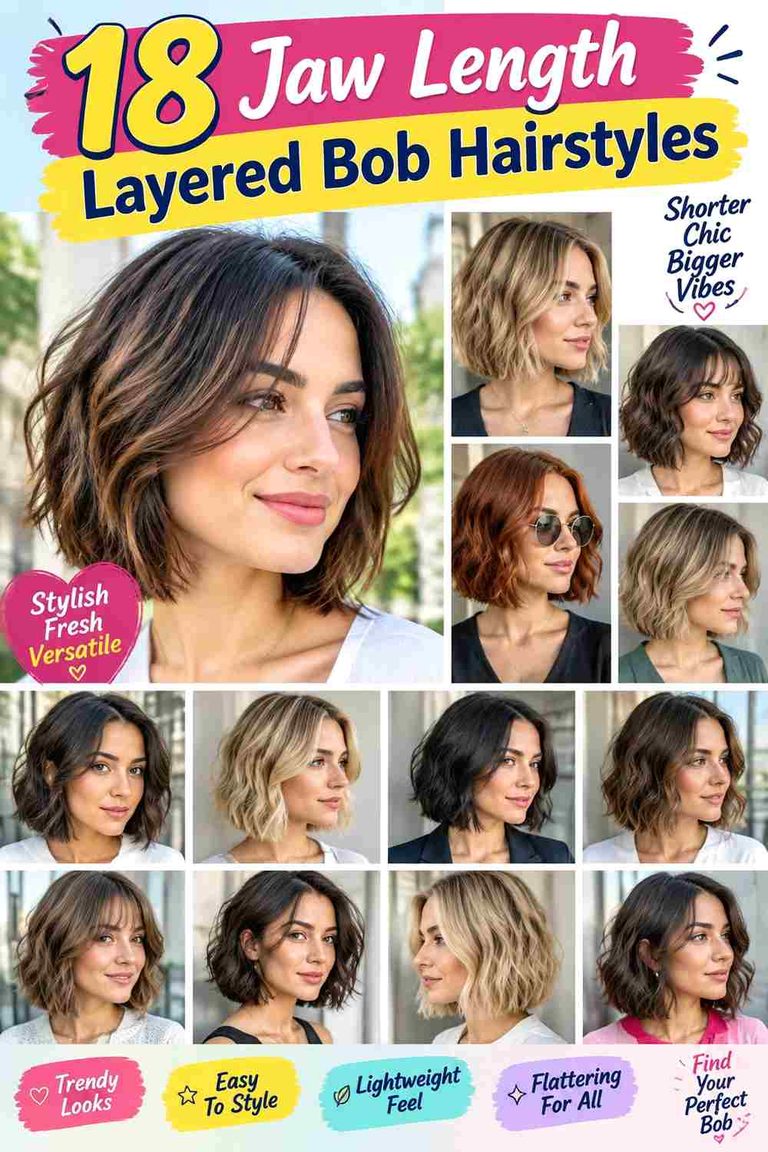 Jaw Length Layered Bob Hairstyles