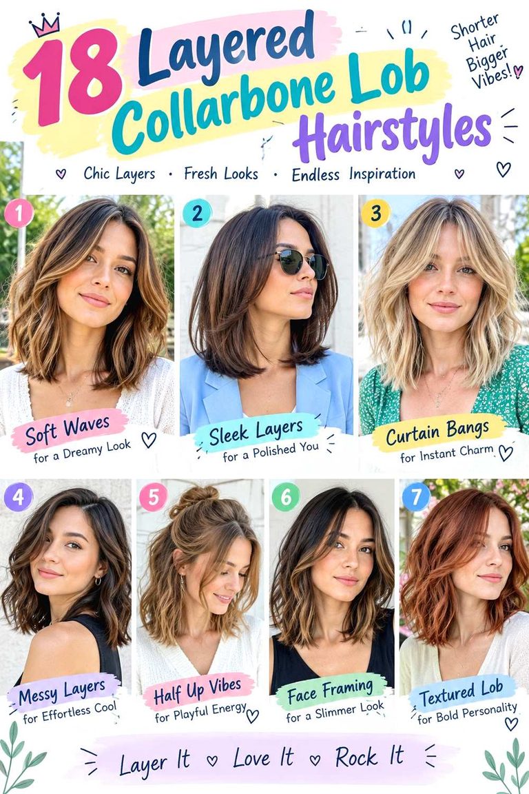 Layered Collarbone Lob Hairstyles