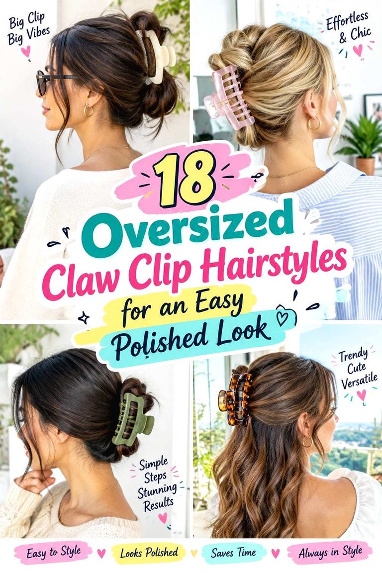 Oversized Claw Clip Hairstyles for an Easy Polished Look