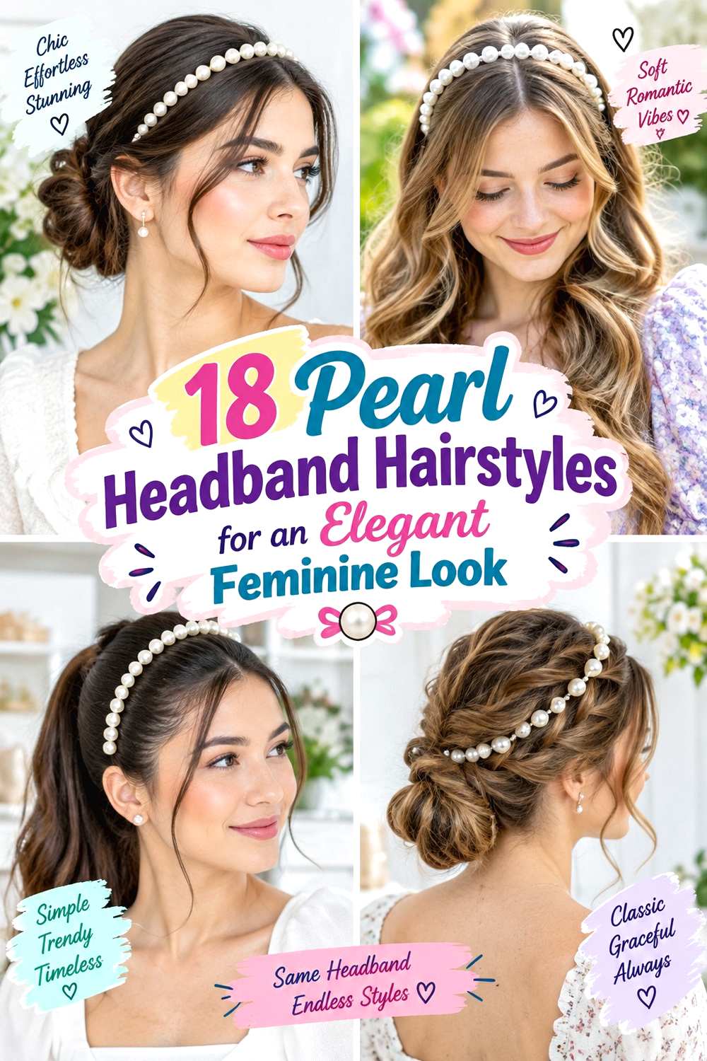 Pearl Headband Hairstyles for an Elegant Feminine Look