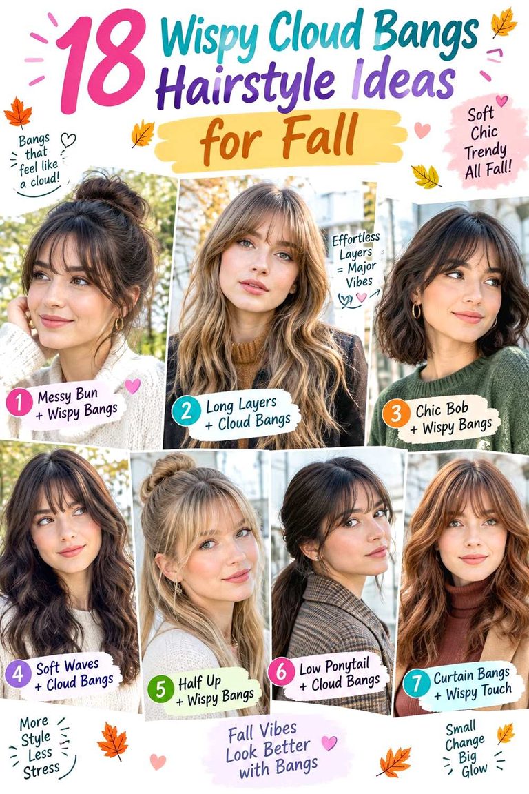Wispy Cloud Bangs Hairstyle Ideas for Fall