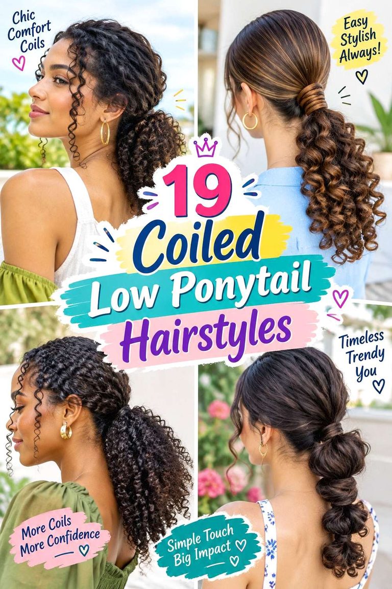 Coiled Low Ponytail Hairstyles