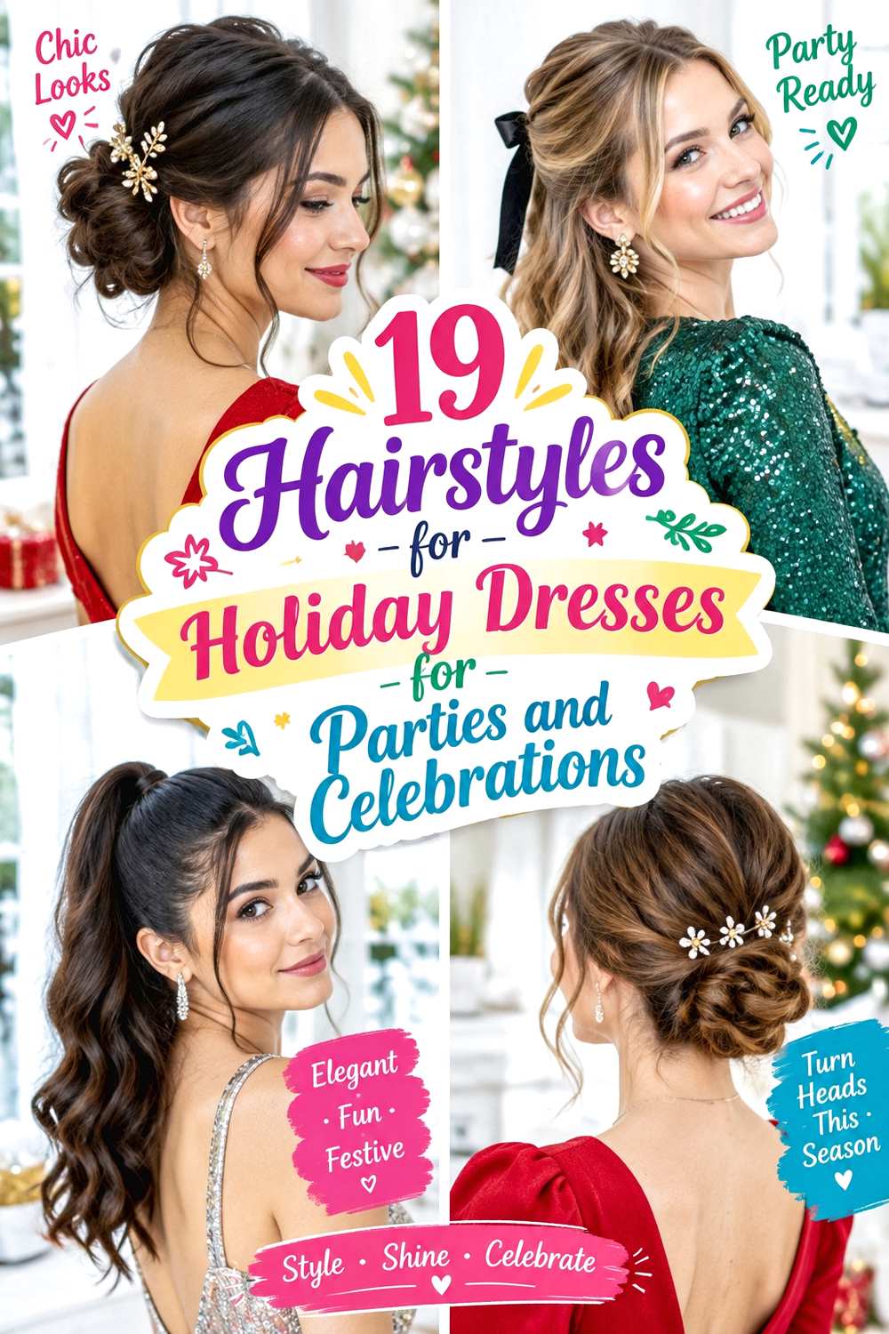 Hairstyles for Holiday Dresses for Parties and Celebrations