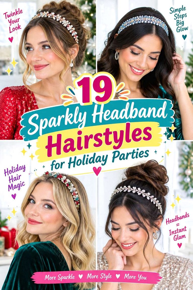 Sparkly Headband Hairstyles for Holiday Parties