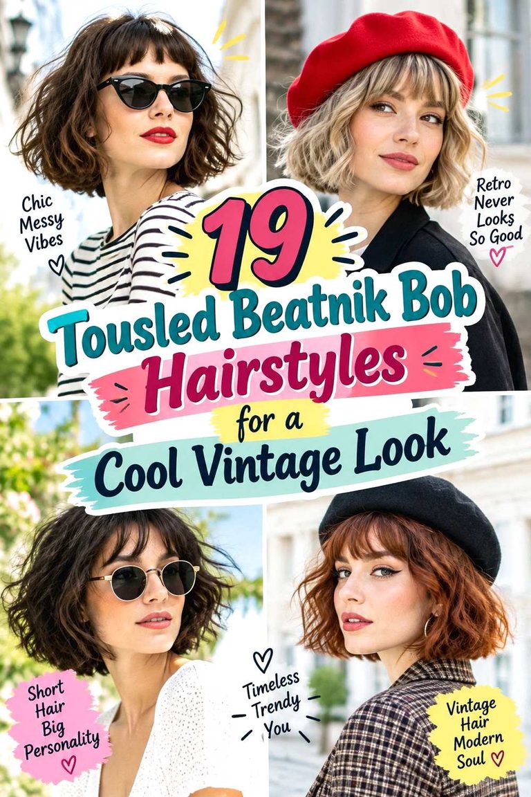 Tousled Beatnik Bob Hairstyles for a Cool Vintage Look