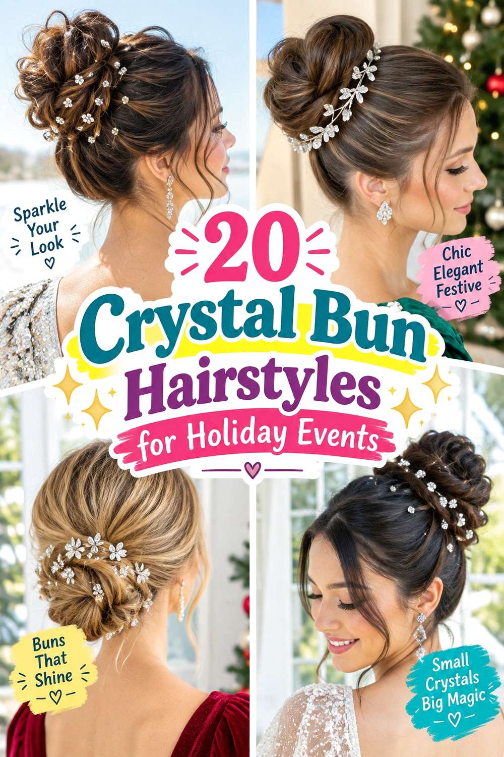 Crystal Bun Hairstyles for Holiday Events