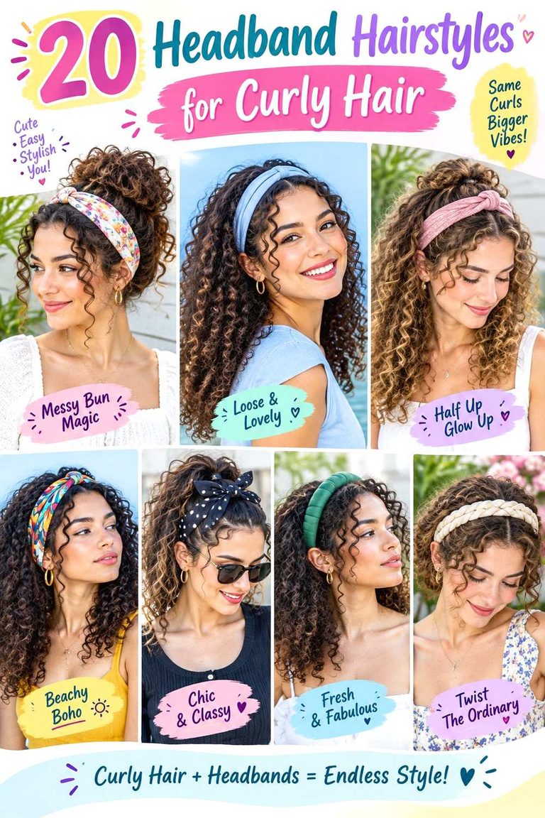 Headband Hairstyles for Curly Hair