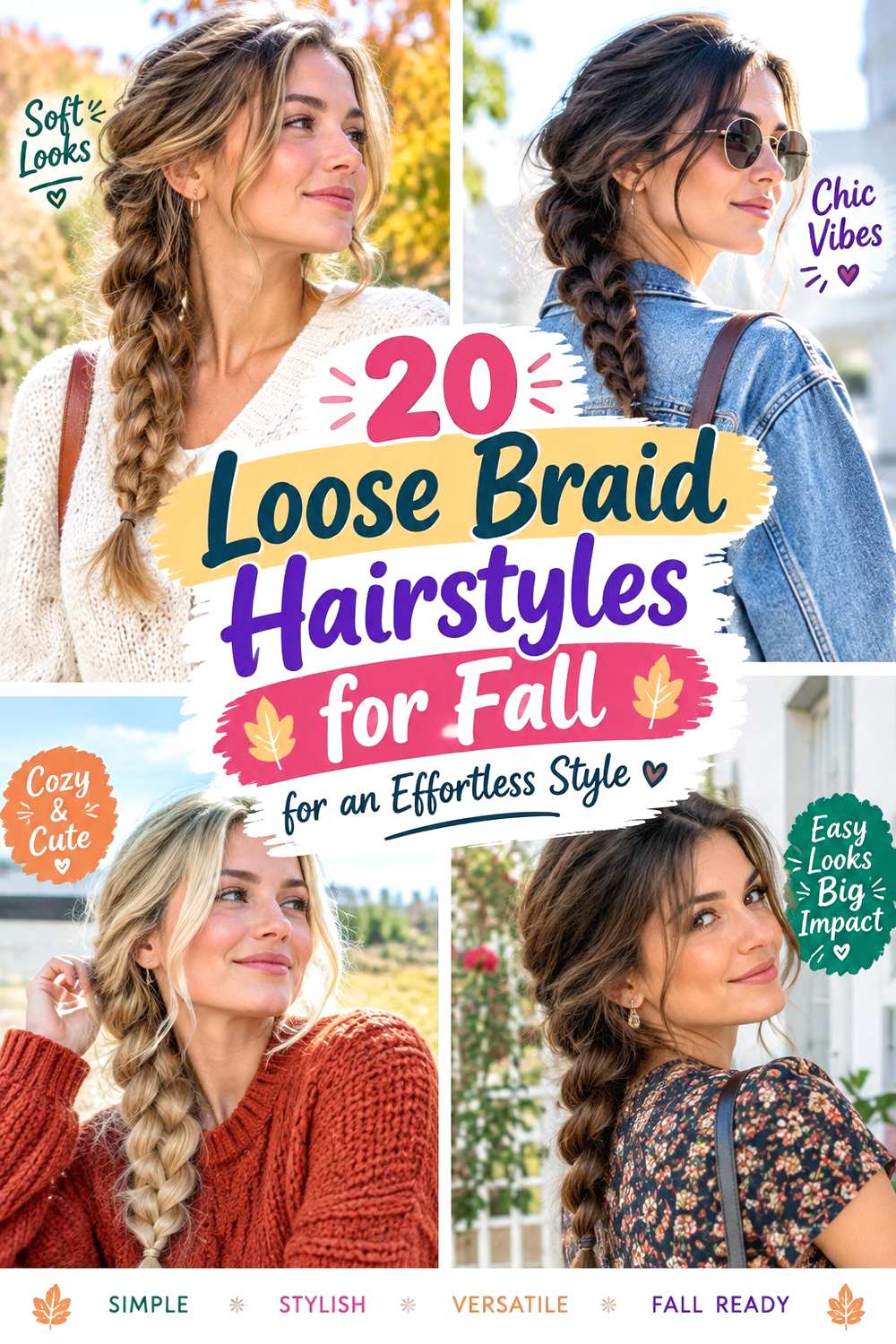 Loose Braid Hairstyles for Fall for an Effortless Style