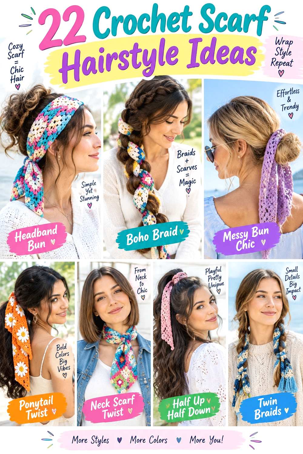 Crochet Scarf Hairstyle Ideas