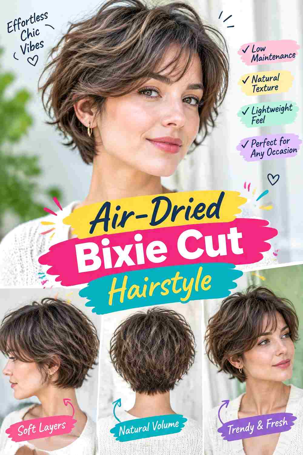 Air-Dried Bixie Cut Hairstyle