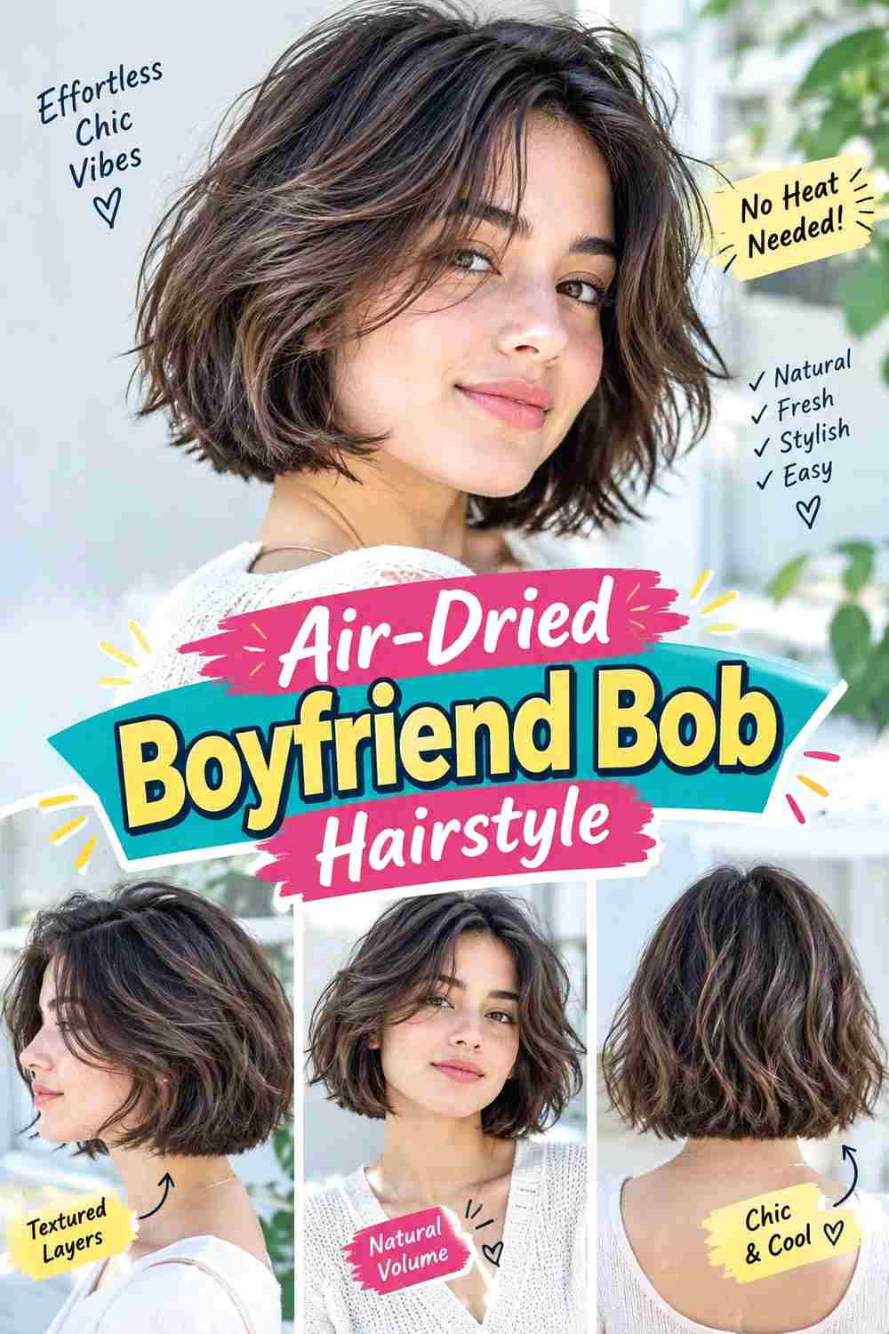 Air-Dried Boyfriend Bob Hairstyle
