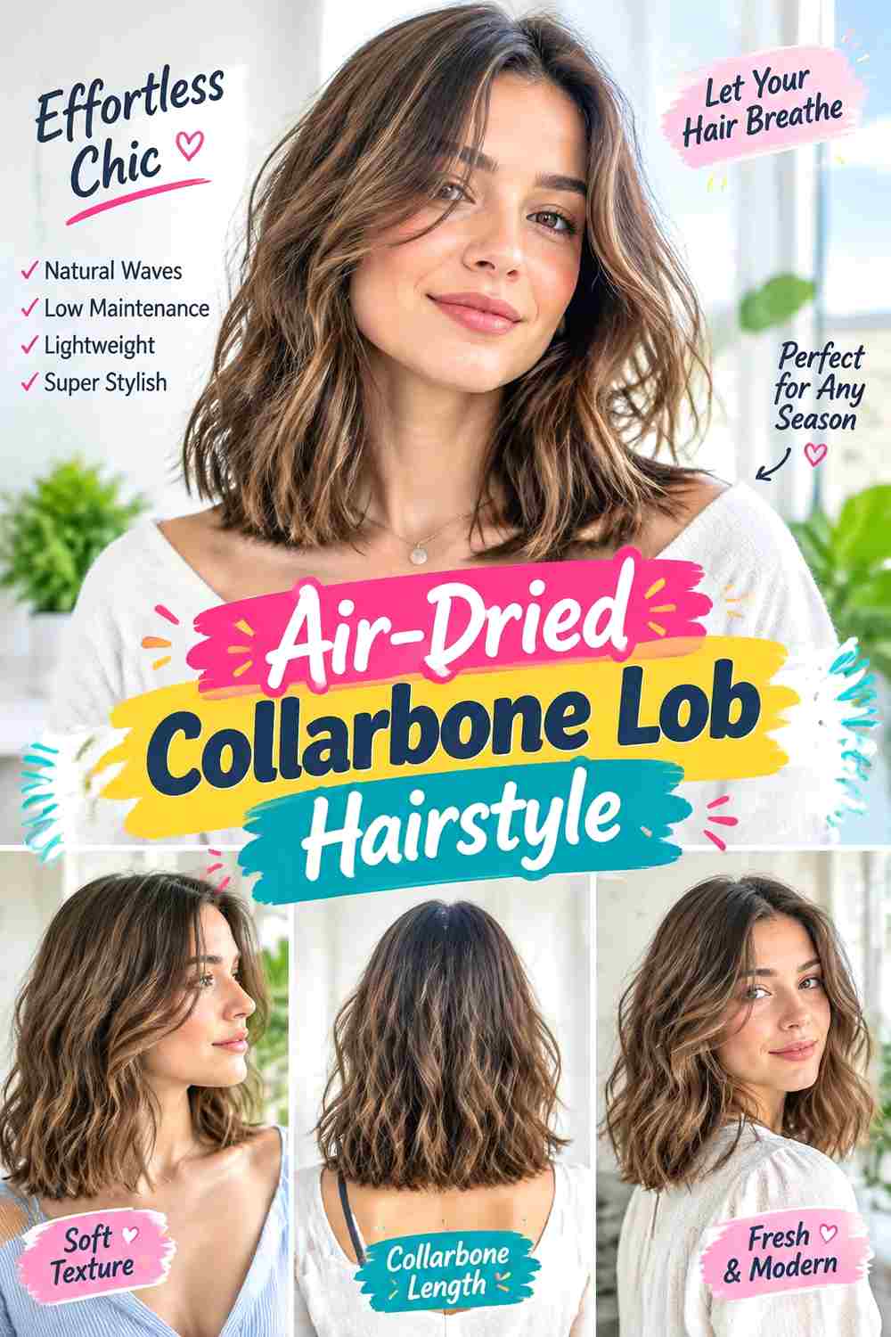 Air-Dried Collarbone Lob Hairstyle