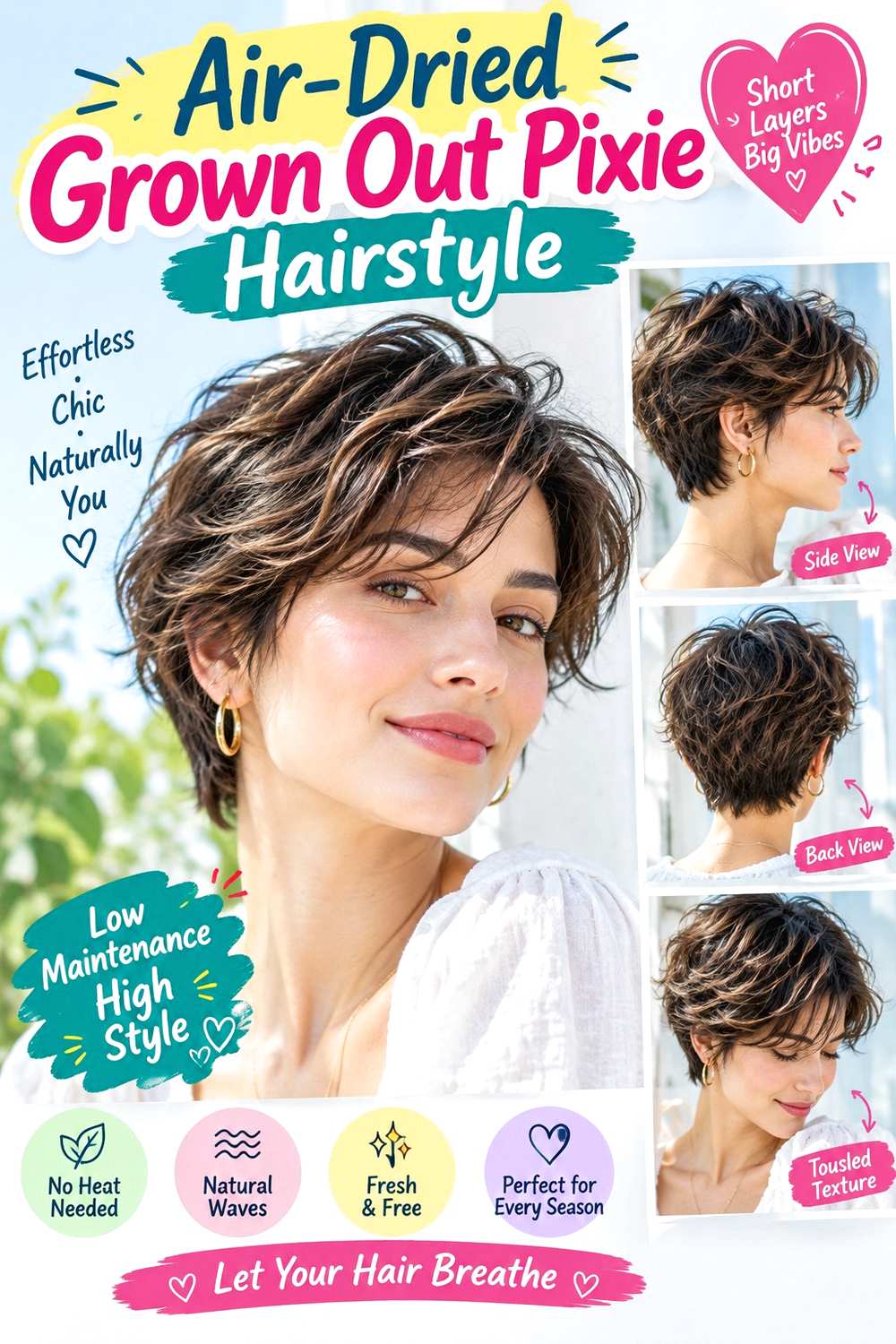 Air-Dried Grown Out Pixie Hairstyle