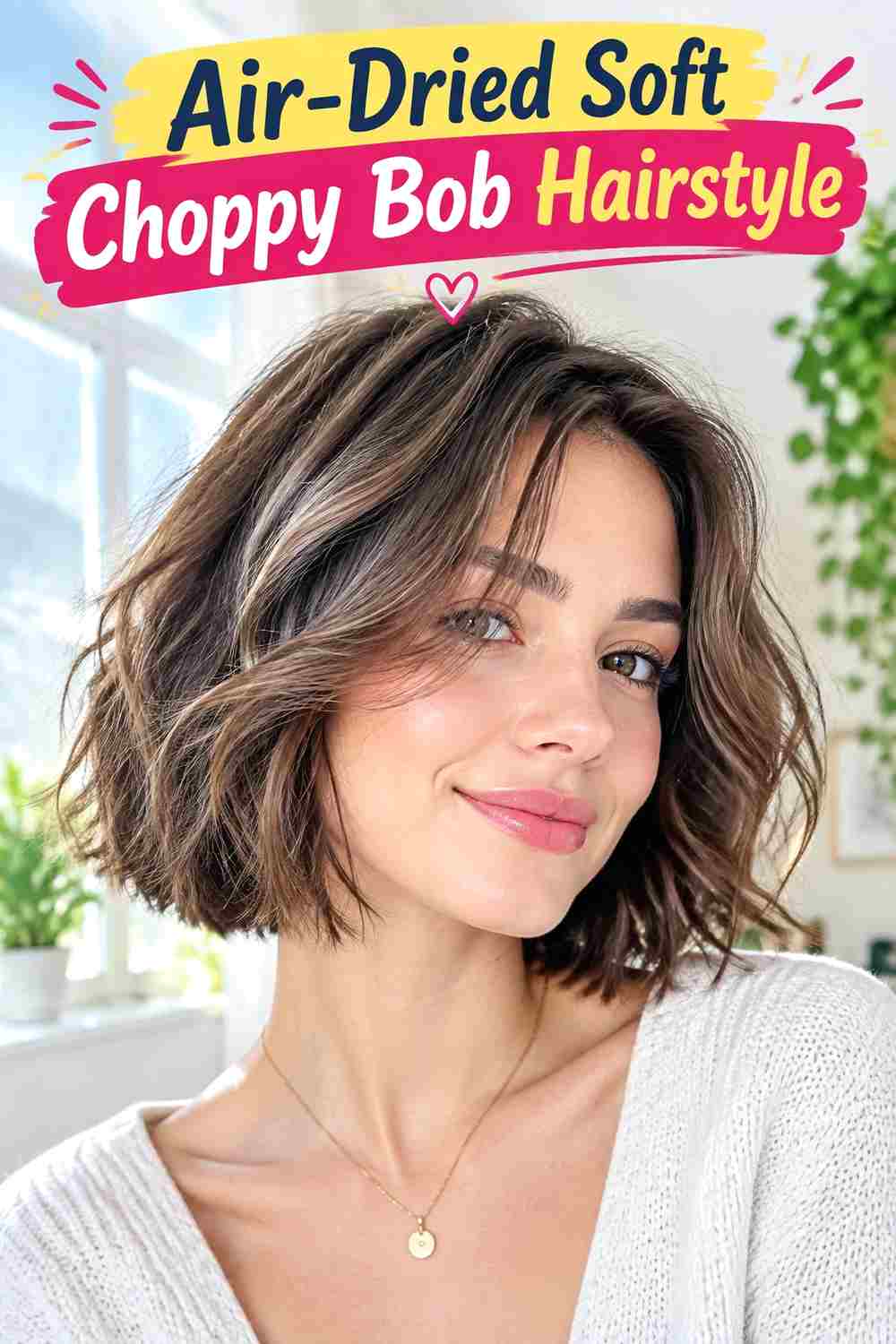 Air-Dried Soft Choppy Bob Hairstyle