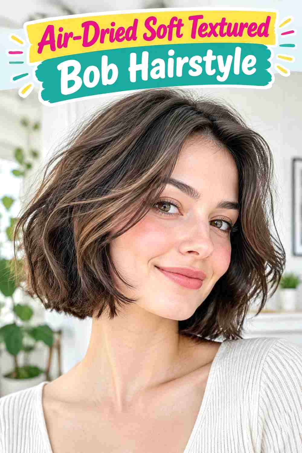 Air-Dried Soft Textured Bob Hairstyle