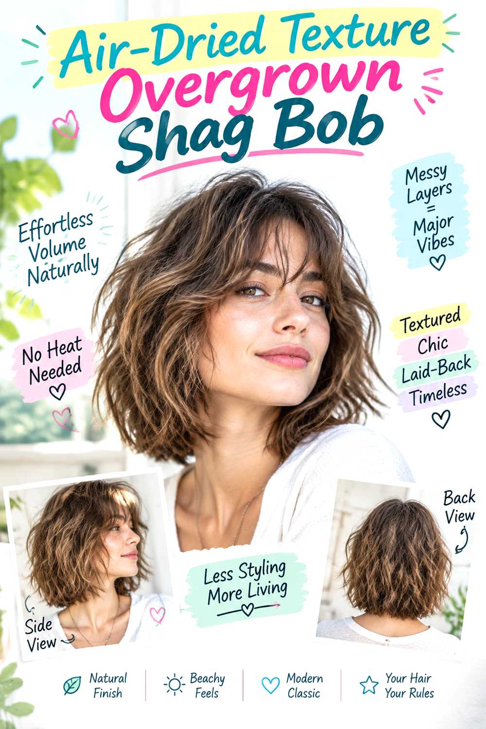 Air-Dried Texture Overgrown Shag Bob