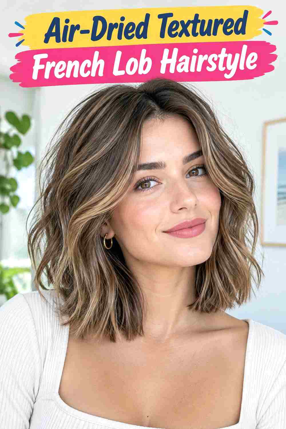 Air-Dried Textured French Lob Hairstyle