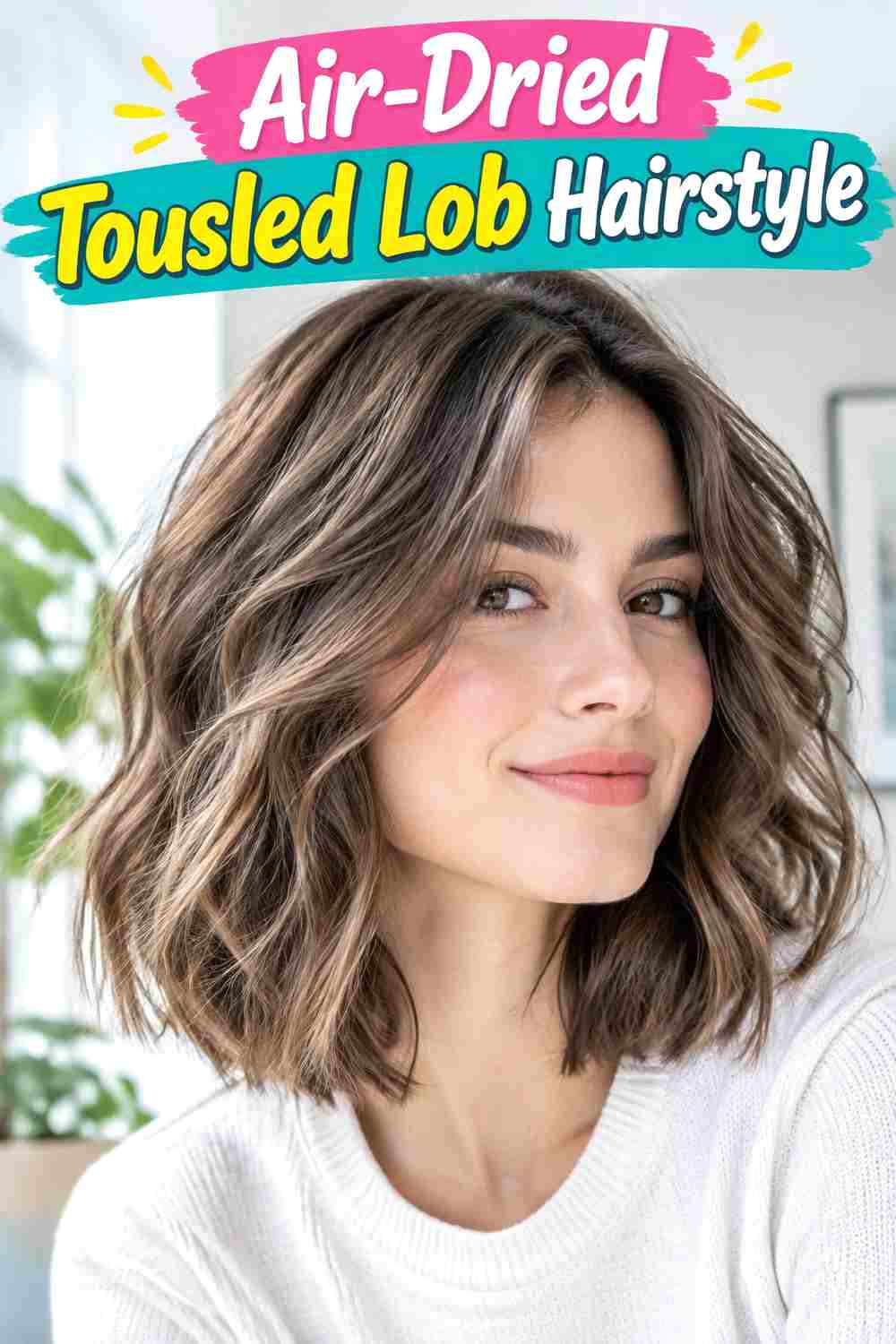 Air-Dried Tousled Lob Hairstyle