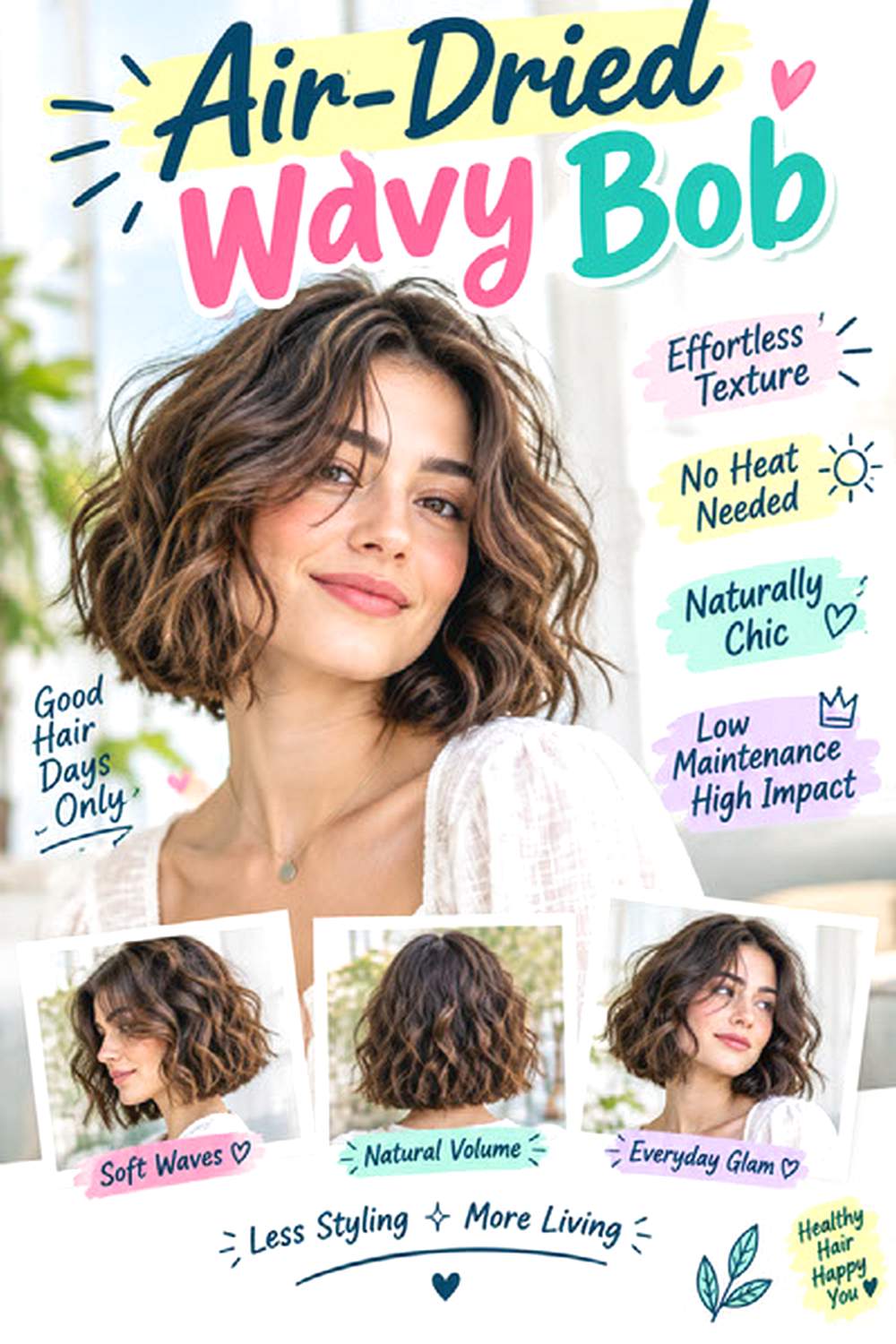 Air-Dried Wavy Bob