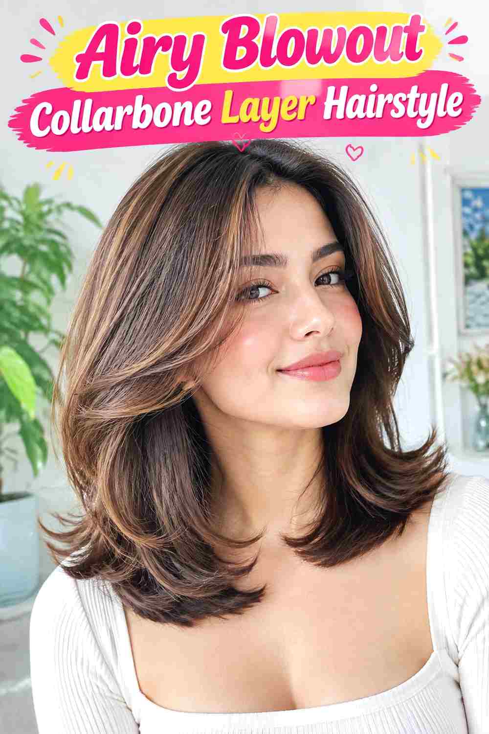 Airy Blowout Collarbone Layer Hairstyle
